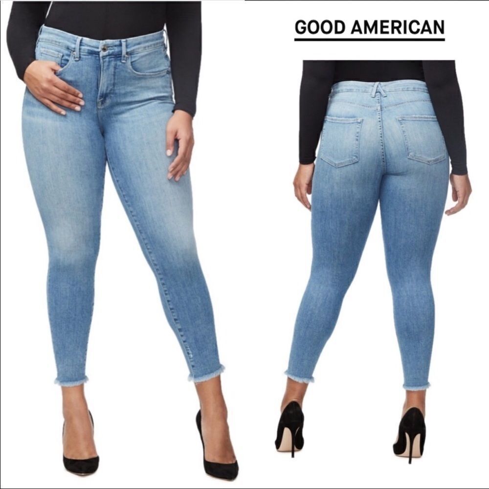Good American Good Legs Raw Edge Skinny Jeans